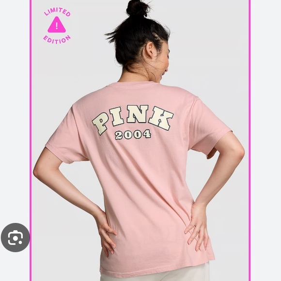 PINK Victoria's Secret Tops - 🔥🔥VS Pink Friday Ltd Edition short sleeve campus tee sz XXL NWT